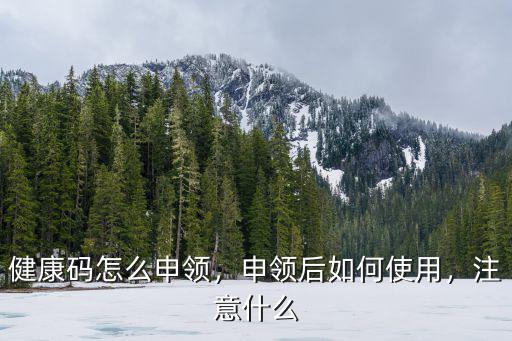健康碼怎么申領(lǐng)，申領(lǐng)后如何使用，注意什么