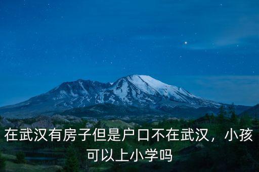 在武漢有房子但是戶口不在武漢，小孩可以上小學嗎