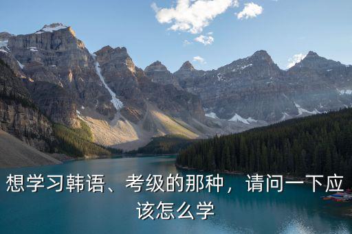 想學(xué)習(xí)韓語、考級(jí)的那種，請(qǐng)問一下應(yīng)該怎么學(xué)