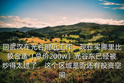 回武漢在光谷附近工作，現在買哪里比較合適（總價200w）光谷東已經被炒得太過了，這個區域是否還有投資空間