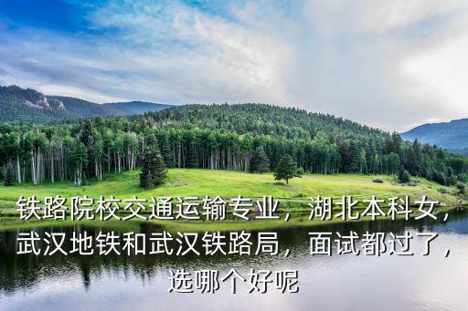 鐵路院校交通運輸專業，湖北本科女，武漢地鐵和武漢鐵路局，面試都過了，選哪個好呢