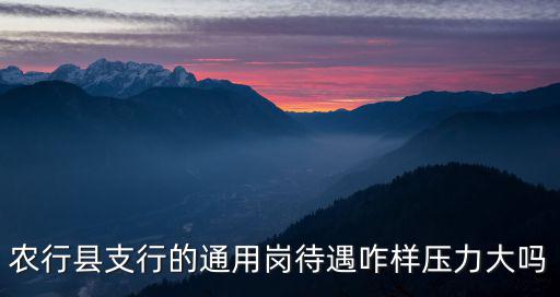 十堰市農行待遇怎么樣,農行縣支行的通用崗待遇咋樣