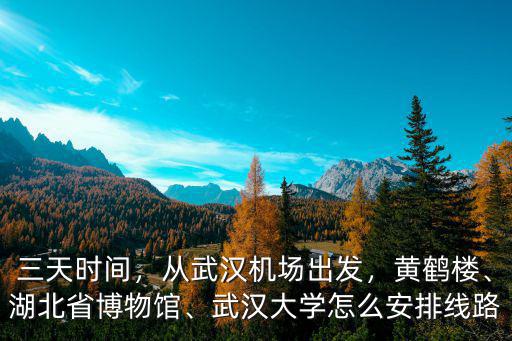 三天時間，從武漢機場出發，黃鶴樓、湖北省博物館、武漢大學怎么安排線路