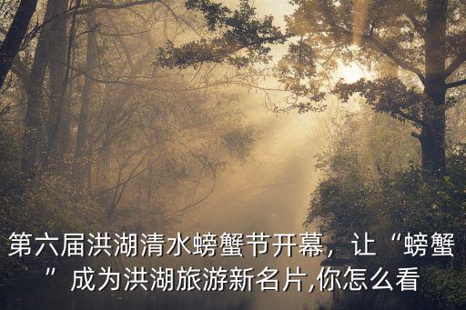 第六屆洪湖清水螃蟹節(jié)開幕，讓“螃蟹”成為洪湖旅游新名片,你怎么看