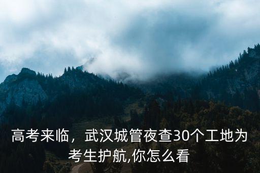 高考來臨，武漢城管夜查30個(gè)工地為考生護(hù)航,你怎么看