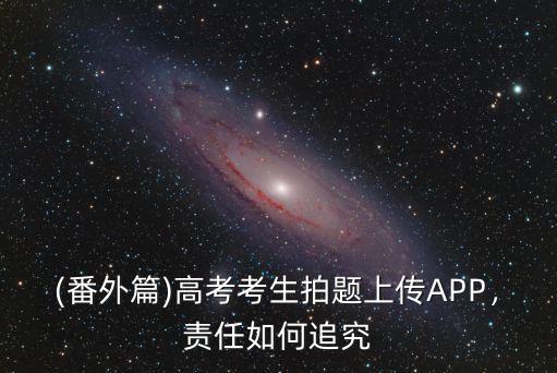 (番外篇)高考考生拍題上傳APP，責任如何追究