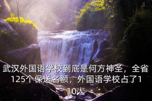 武漢外國語學校到底是何方神圣，全省125個保送名額，外國語學校占了110人