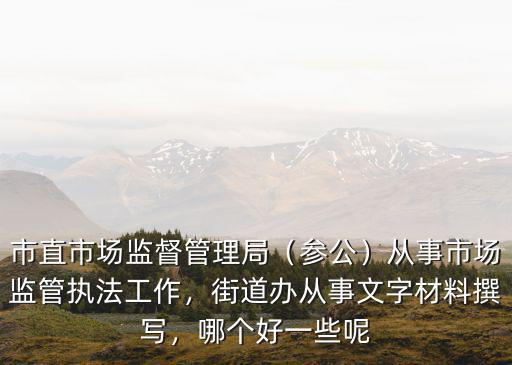市直市場(chǎng)監(jiān)督管理局（參公）從事市場(chǎng)監(jiān)管執(zhí)法工作，街道辦從事文字材料撰寫(xiě)，哪個(gè)好一些呢
