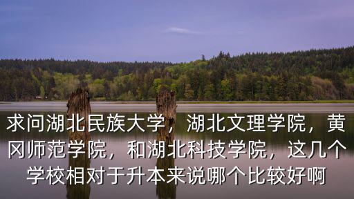 求問湖北民族大學，湖北文理學院，黃岡師范學院，和湖北科技學院，這幾個學校相對于升本來說哪個比較好啊