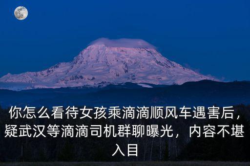 你怎么看待女孩乘滴滴順風(fēng)車遇害后，疑武漢等滴滴司機(jī)群聊曝光，內(nèi)容不堪入目