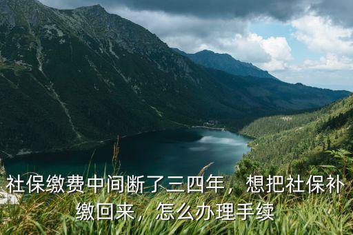 社保繳費(fèi)中間斷了三四年，想把社保補(bǔ)繳回來，怎么辦理手續(xù)