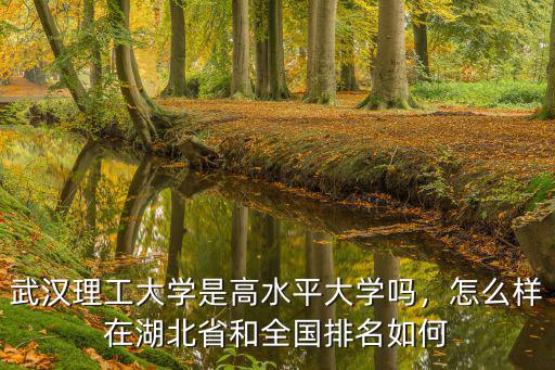 武漢理工大學是高水平大學嗎，怎么樣在湖北省和全國排名如何