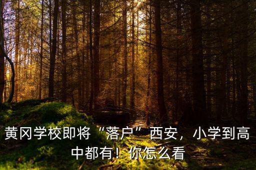 黃岡學校即將“落戶”西安，小學到高中都有！你怎么看