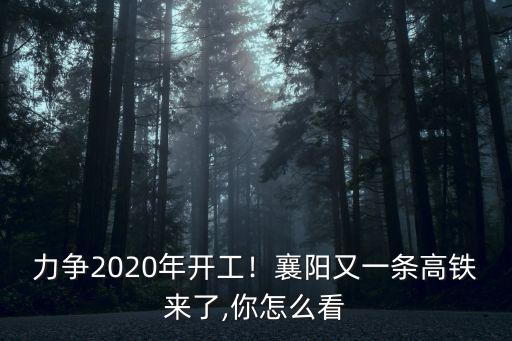 力爭2020年開工！襄陽又一條高鐵來了,你怎么看