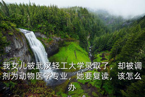 我女兒被武漢輕工大學(xué)錄取了，卻被調(diào)劑為動(dòng)物醫(yī)學(xué)專業(yè)，她要復(fù)讀，該怎么辦