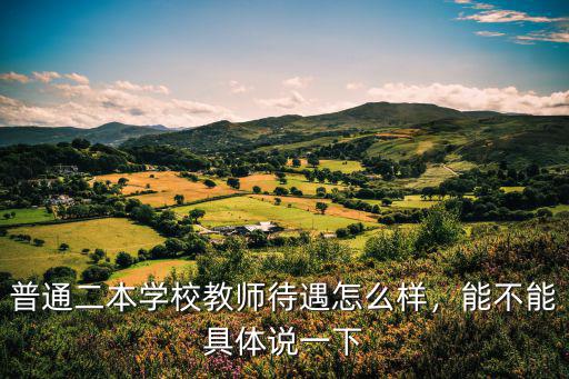普通二本學校教師待遇怎么樣，能不能具體說一下