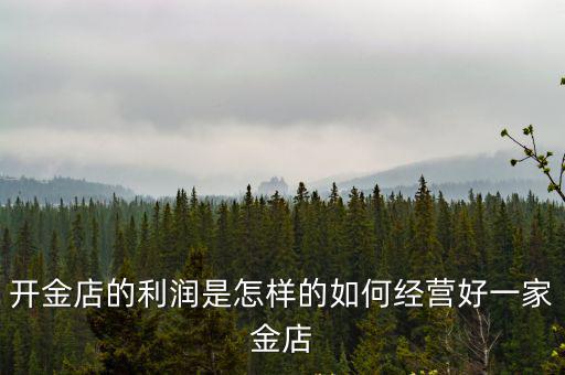 開金店的利潤是怎樣的如何經(jīng)營好一家金店