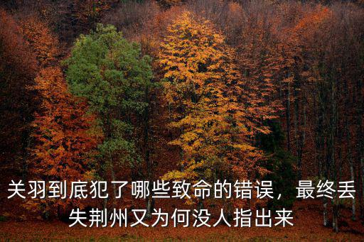 關羽到底犯了哪些致命的錯誤，最終丟失荊州又為何沒人指出來