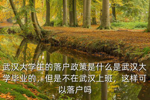 武漢大學(xué)生的落戶政策是什么是武漢大學(xué)畢業(yè)的，但是不在武漢上班，這樣可以落戶嗎