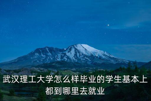 武漢理工大學怎么樣畢業的學生基本上都到哪里去就業