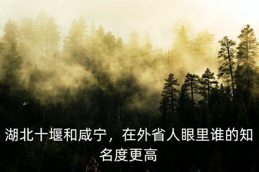 湖北十堰和咸寧，在外省人眼里誰的知名度更高