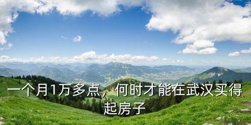 一個月1萬多點，何時才能在武漢買得起房子