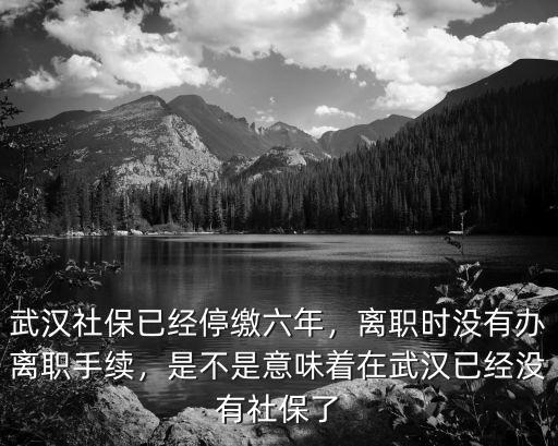 武漢社保已經停繳六年，離職時沒有辦離職手續，是不是意味著在武漢已經沒有社保了