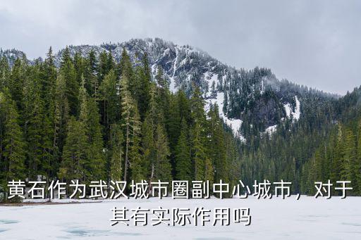 黃石作為武漢城市圈副中心城市，對于其有實(shí)際作用嗎