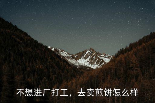 不想進廠打工，去賣煎餅怎么樣