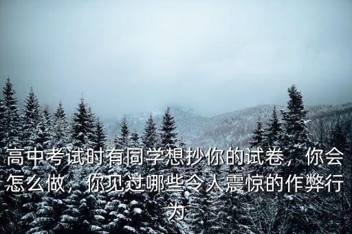 高中考試時有同學(xué)想抄你的試卷，你會怎么做，你見過哪些令人震驚的作弊行為