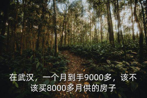 在武漢，一個月到手9000多，該不該買8000多月供的房子