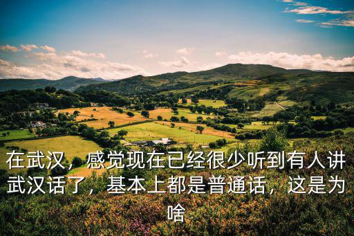 在武漢，感覺現在已經很少聽到有人講武漢話了，基本上都是普通話，這是為啥
