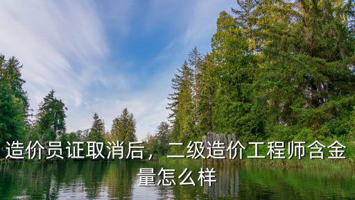 湖北二級造價工程師怎么樣,二級造價工程師含金量怎么樣