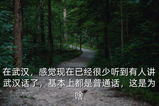 在武漢，感覺(jué)現(xiàn)在已經(jīng)很少聽(tīng)到有人講武漢話了，基本上都是普通話，這是為啥