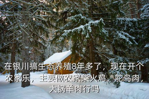 在銀川搞生態養殖8年多了，現在開個農家樂，主要做農家柴火雞，鴕鳥肉，大鍋羊肉行嗎