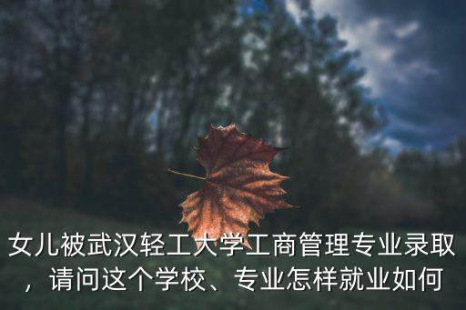 女兒被武漢輕工大學工商管理專業錄取，請問這個學校、專業怎樣就業如何