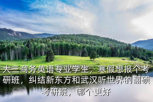 大三商務英語專業學生，寒假想報個考研班，糾結新東方和武漢聽世界的翻碩考研班，哪個更好