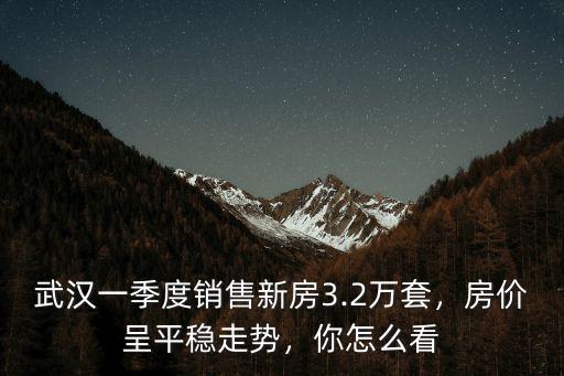 武漢一季度銷售新房3.2萬套，房價呈平穩(wěn)走勢，你怎么看
