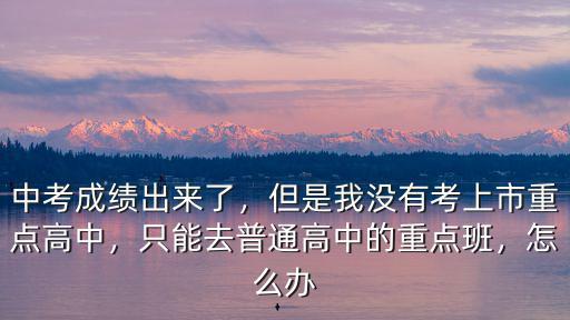 中考成績出來了，但是我沒有考上市重點高中，只能去普通高中的重點班，怎么辦