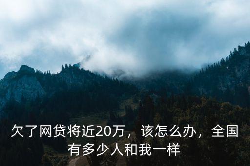 武漢有房欠網貸20萬怎么辦,欠了網貸將近20萬