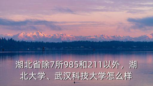 湖北省除7所985和211以外，湖北大學、武漢科技大學怎么樣