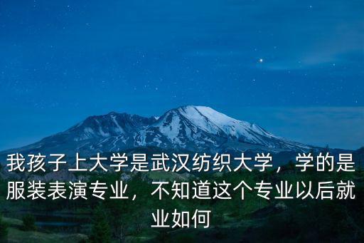 我孩子上大學是武漢紡織大學，學的是服裝表演專業，不知道這個專業以后就業如何