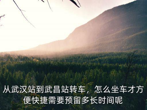 從武漢站到武昌站轉車，怎么坐車才方便快捷需要預留多長時間呢