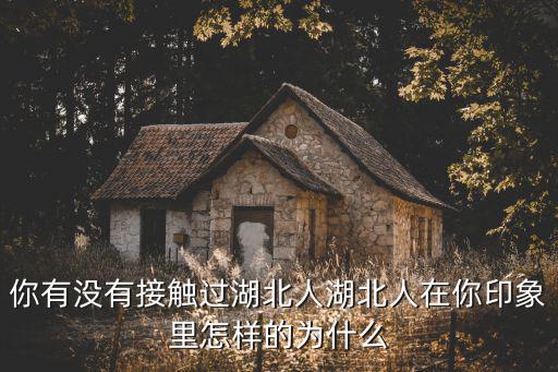 你有沒有接觸過湖北人湖北人在你印象里怎樣的為什么