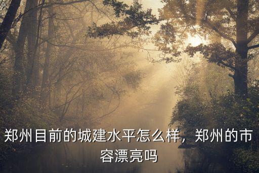 鄭州目前的城建水平怎么樣，鄭州的市容漂亮嗎