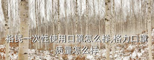 湖北裕民一次性使用口罩怎么樣,格力口罩質量怎么樣