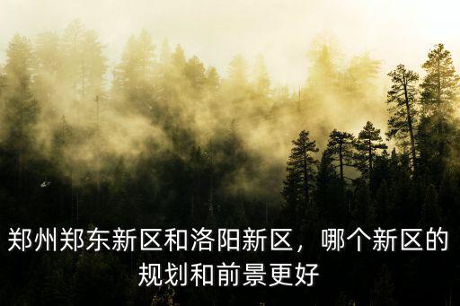 鄭州鄭東新區和洛陽新區，哪個新區的規劃和前景更好