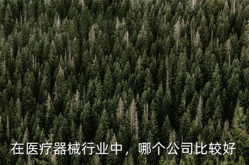 在醫療器械行業中，哪個公司比較好