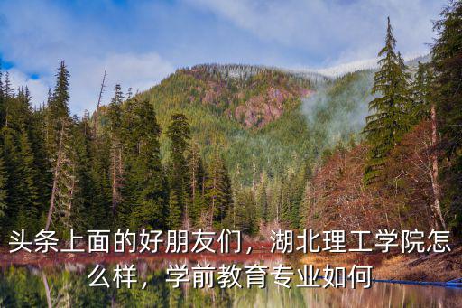 頭條上面的好朋友們，湖北理工學院怎么樣，學前教育專業如何