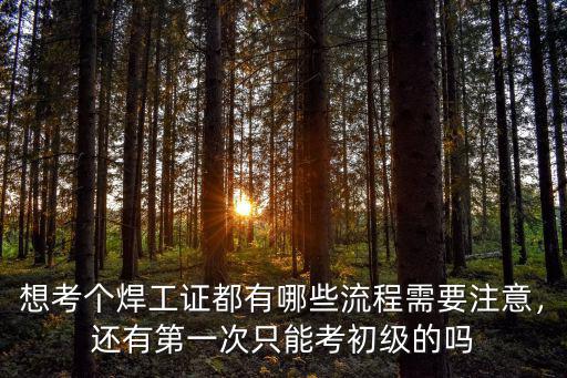 想考個焊工證都有哪些流程需要注意，還有第一次只能考初級的嗎